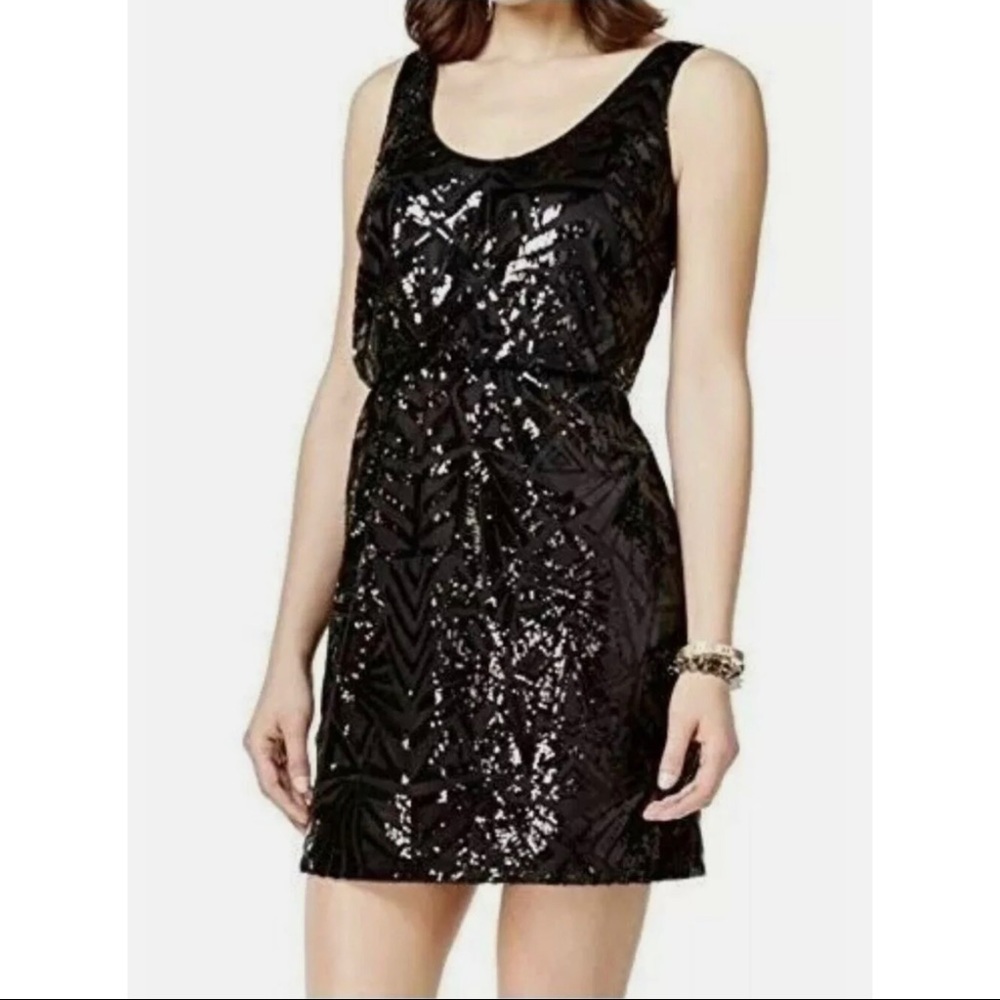 Jessica Simpson Black Sequin Sleeveless Dress